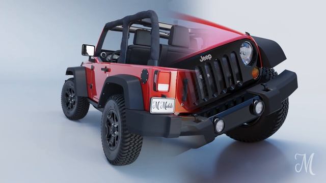 Red Jeep Model | Blender смотреть онлайн