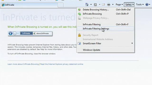 Working with Web Pages and Sites: In-Private Browsing смотреть онлайн