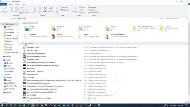 Windows 10 full tutorial part13 (How to pin a folder to the start menu, file explorer, quick access смотреть онлайн