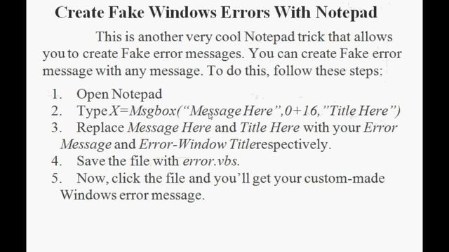 10 - Create Fake Windows Error смотреть онлайн