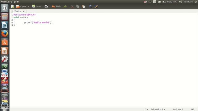running hello world c program in ubuntu terminal смотреть онлайн