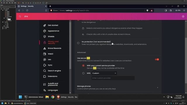 PowerShell: Disable Brave Browser DNS over HTTPS смотреть онлайн