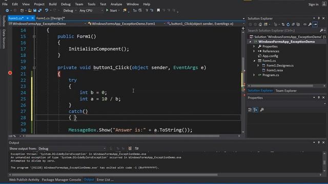 Exception Handling in C# смотреть онлайн