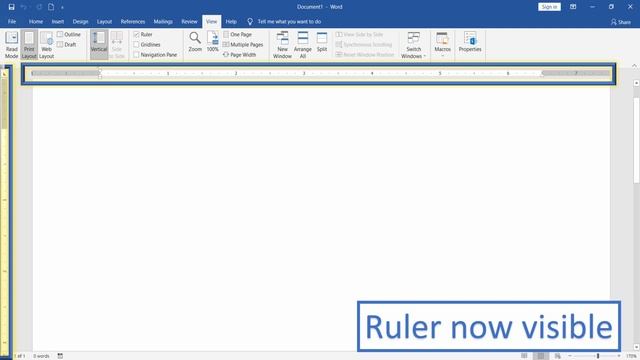 Microsoft Office Word 2016 Display or Hide the Ruler смотреть онлайн