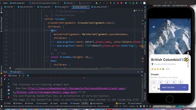 Flutter Right Overflow of Text Row смотреть онлайн