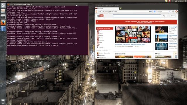 Install Flash - Ubuntu 13.04 смотреть онлайн