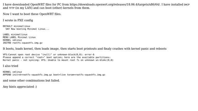 How to boot OpenWRT FROM PXE? смотреть онлайн