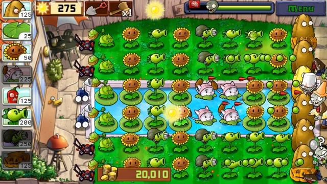 Plants vs. Zombies - Survival : Pool - 4 Flags - Android - PC - Gameplay смотреть онлайн