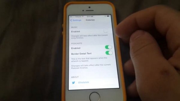 Ios 7 tweak for iPhone 5s colorize