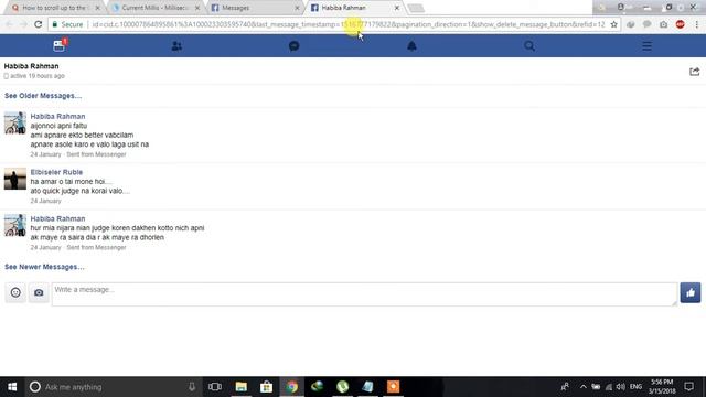 How can I scroll up to the beginning of a long or specific date of Facebook chat or conversation? смотреть онлайн