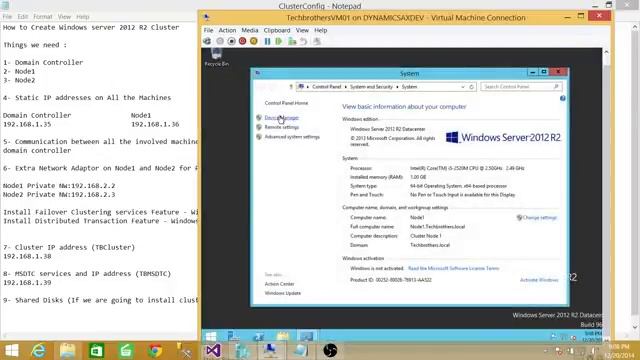 Installing Windows 2012 R2 Clustering Part 1 смотреть онлайн