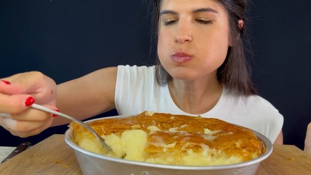 GALAKTOBOUREKO (SYRUPY CUSTARD PIE) | MUKBANG | ASMR | EATING SOUNDS смотреть онлайн