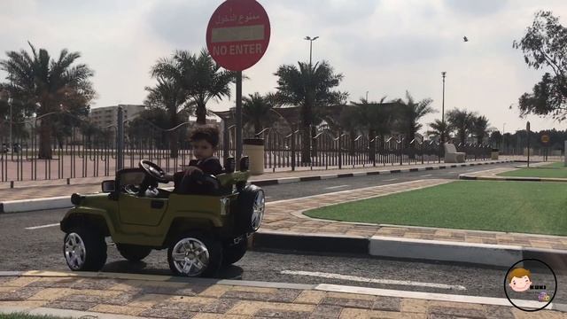 Driving a green jeep car for kids 2021 | كوكي يستمتع بقيادة سيارته في جولة قصيرة смотреть онлайн