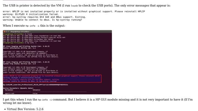 Why my HP LaserJet MPF1132 didn't print anything from my VirtualBox Ubuntu 16.04 if anything... смотреть онлайн