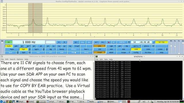 CW Copy by Ear Practice - 11 CW Signals - speeds from 41 - 61 wpm - use SDR APP to choose & listen смотреть онлайн