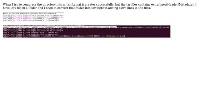 Unix & Linux: How to compress a directory into a tar without metadata header in the files? смотреть онлайн