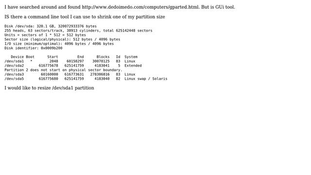 Is there a command line tool to shrink partition size? смотреть онлайн