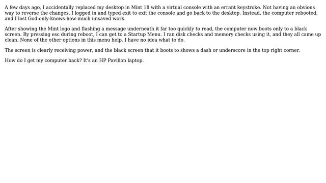 Unix & Linux: I messed up bashrc codes and reboot the Linux mint to black screen смотреть онлайн
