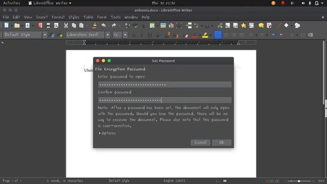 How to set a password to secure your word document file on Linux Ubuntu 20 04 смотреть онлайн