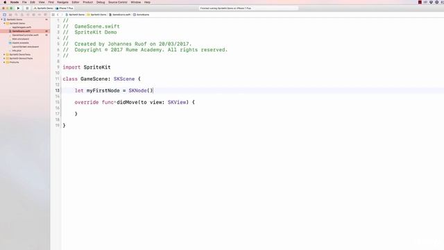 Introduction to iOS Game Development with SpriteKit & Swift : SKNode & SKScene Example смотреть онлайн