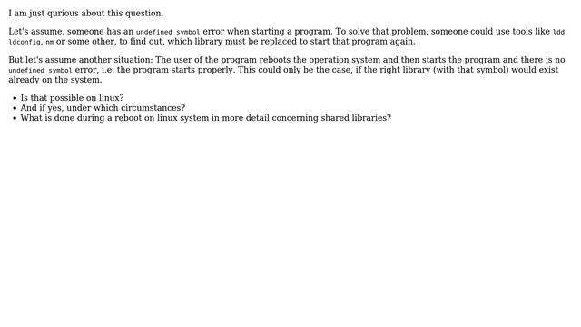 Unix & Linux: undefined symbol and rebooting linux смотреть онлайн