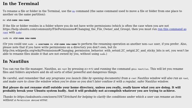 Ubuntu: How can I rename items in places I don't own, like / , and why shouldn't I? (2 Solutions!!) смотреть онлайн