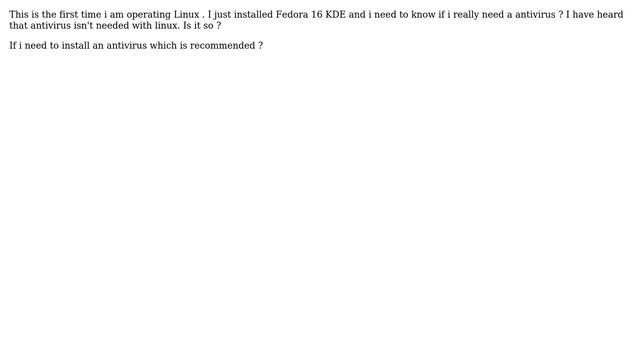 Do i need an antivirus with fedora 16 KDE? смотреть онлайн