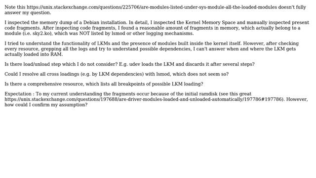 Unix & Linux: Enumerating (all) loaded kernel modules смотреть онлайн