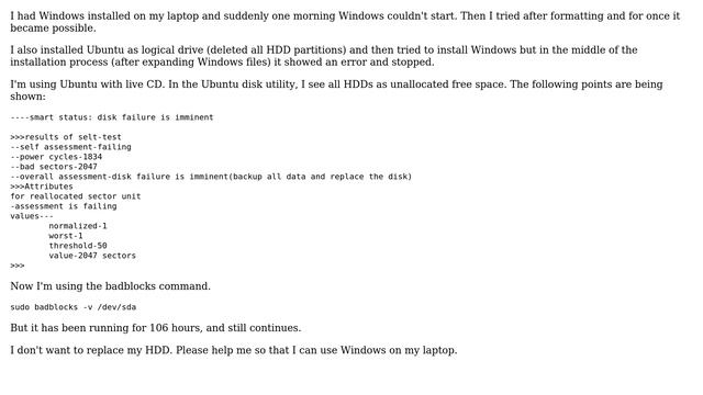 Unix & Linux: Issue with bad sectors on a laptop hard drive (2 Solutions!!) смотреть онлайн