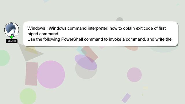 Windows : Windows command interpreter: how to obtain exit code of first piped command смотреть онлайн
