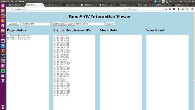 ECE497-01 Embedded Linux Project Demo: BoneSAW Web Application