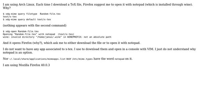 Firefox tries to open TeX files with wined notepad смотреть онлайн