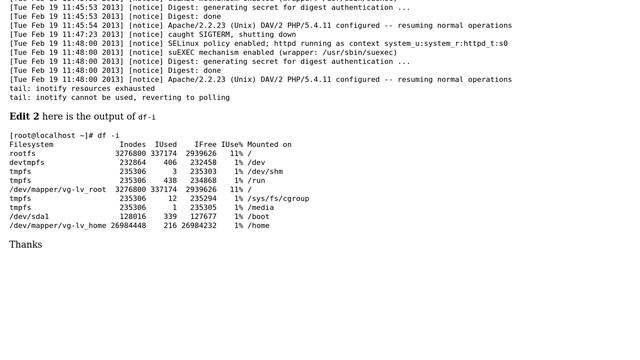 Unix & Linux: Httpd : no space left on device смотреть онлайн
