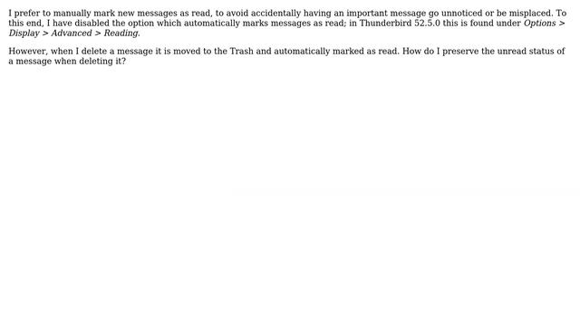 Unix & Linux: Prevent Thunderbird from automatically marking messages as read when deleted? смотреть онлайн