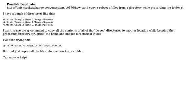 Unix & Linux: Unix cp wildcard with directory structure смотреть онлайн