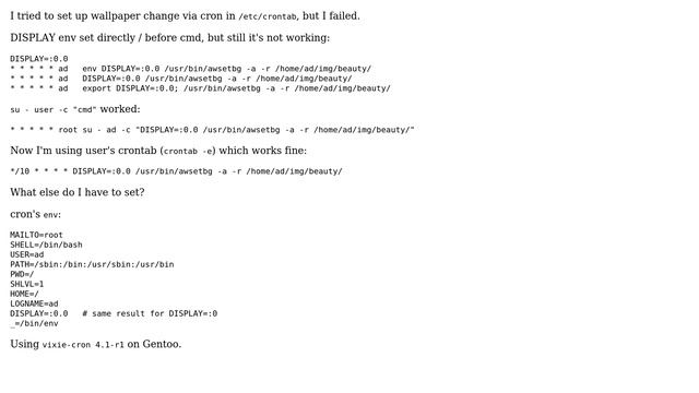 Unix & Linux: Changing user's wallpaper via system crontab (2 Solutions!!) смотреть онлайн