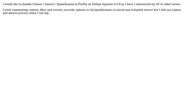 Disable Clamav / Amavis / SA in Postfix on Debian смотреть онлайн