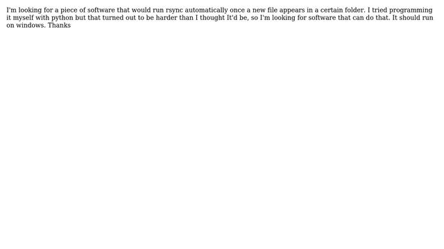 run rsync once new file appears in specific folder смотреть онлайн
