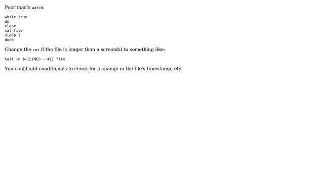 Is there a `tail -f` equivalent for when a file is overwritten (instead of appended to)? смотреть онлайн