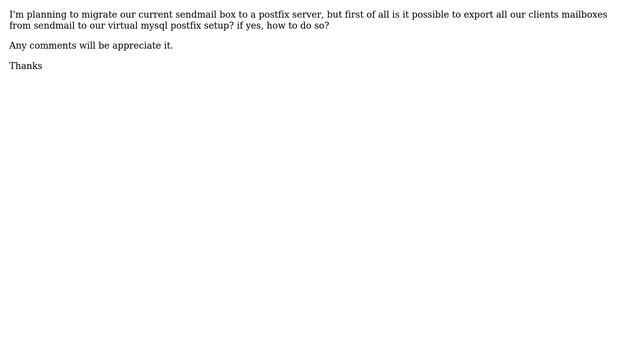 migrating sendmail mailboxes to postfix смотреть онлайн