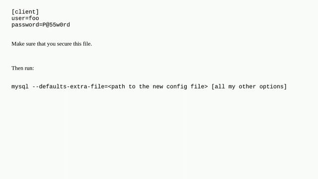 Unix: How to pass password to mysql command line смотреть онлайн