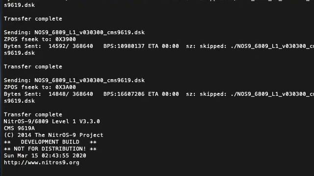 NitrOS9 boot sbc09 CMS 9619 смотреть онлайн