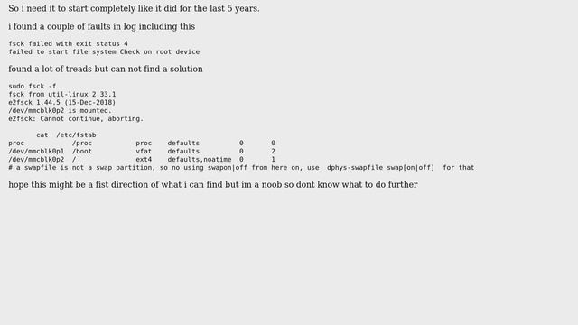 Unix & Linux: Debian Buster fsck failed with exit status 4 смотреть онлайн