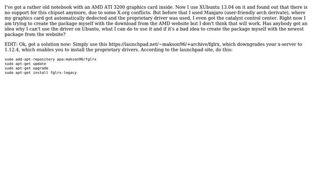 Ubuntu: Why does the AMD Proprietary graphics driver not support old cards? смотреть онлайн