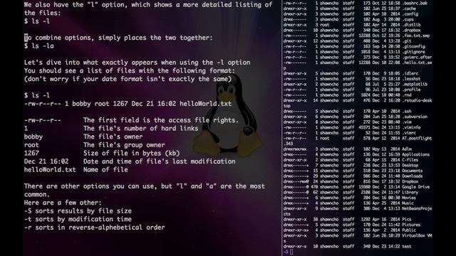 lINUX Listing Files ls, how to use options смотреть онлайн