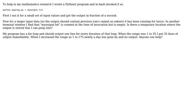 Unix & Linux: Long running programs redirected file output смотреть онлайн