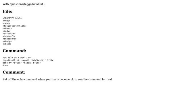 Unix & Linux: Rename a HTML file based on the content of a tag (5 Solutions!!) смотреть онлайн