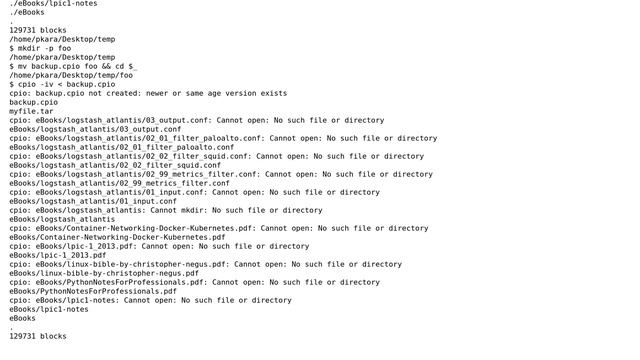 Unix & Linux: cpio fails to extract files смотреть онлайн