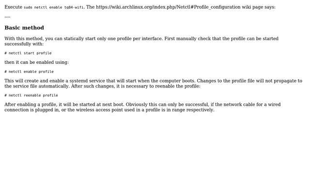 Unix & Linux: How do I automatically execute `netctl start tq84-wifi` on bootup? (2 Solutions!!) смотреть онлайн