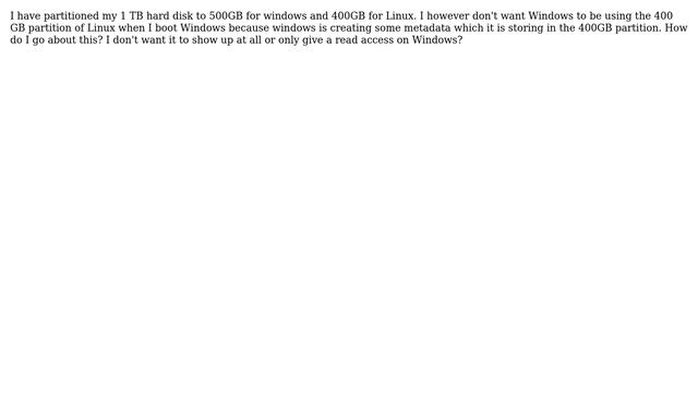 Ubuntu: How to restrict the NTFS Linux partition on Windows in Dual Boot systems? смотреть онлайн
